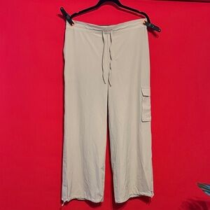 Old Navy Beige Wide-Leg Drawstring Cargo Pants